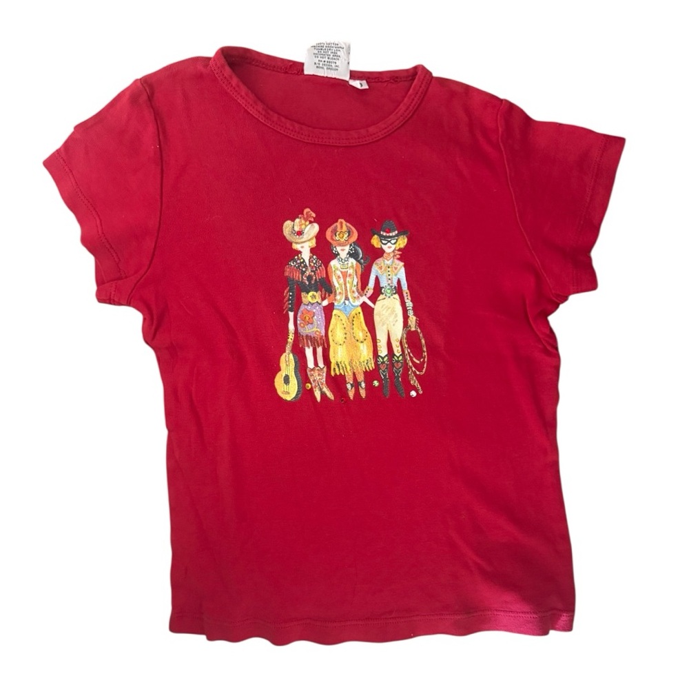 JACK FLASH Cowgirl Red Kids Graphic T-Shirt GUC